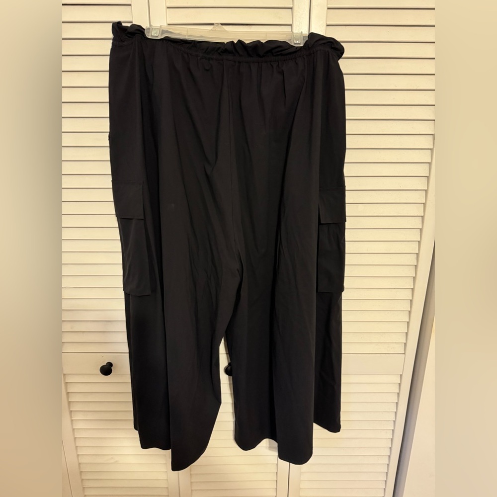 Ruti elastic-waist wide leg cropped pants